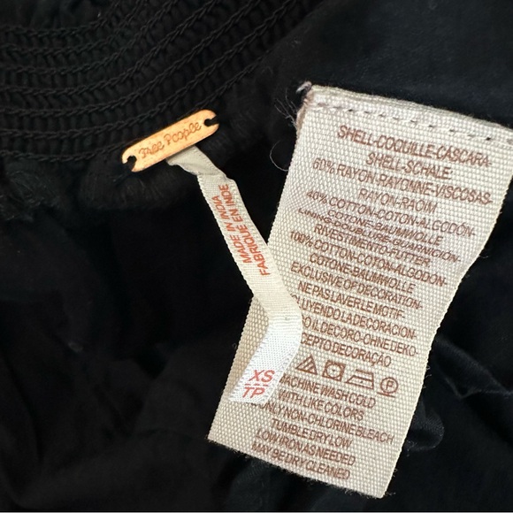 Free People Sunbeams Embroidered Off The Shoulder Boho Mini Dress Size XS - Picture 14 of 14